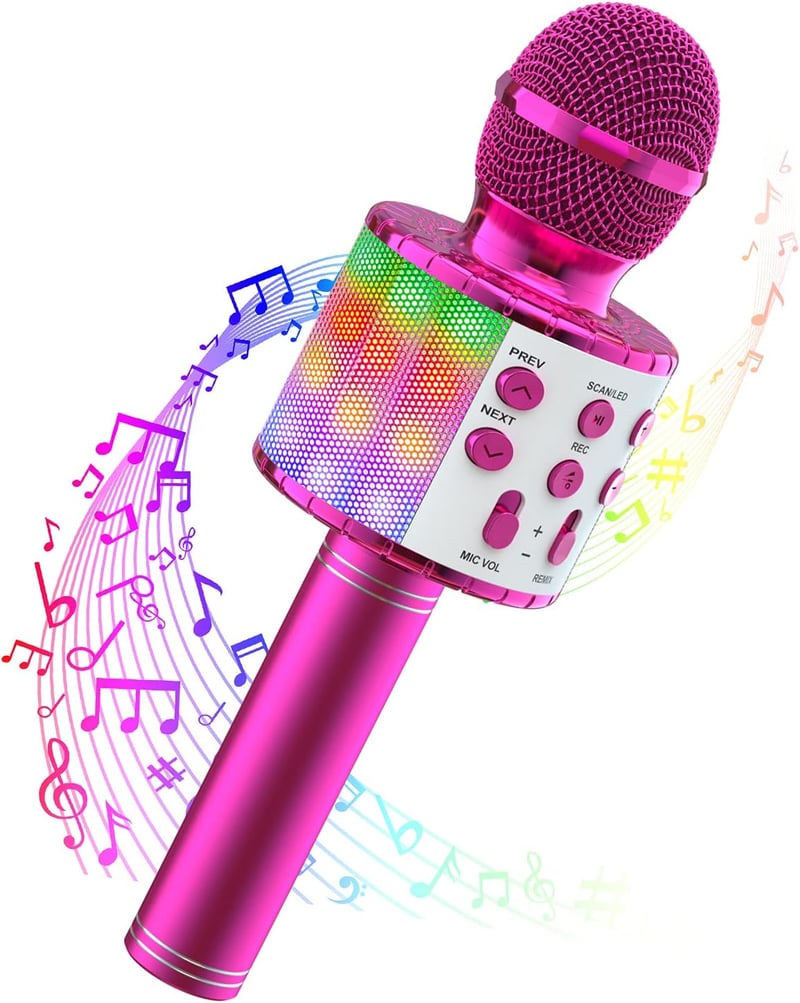 Wowstar LED-es Bluetooth Karaoke Mikrofon Hangszóróval - Lila