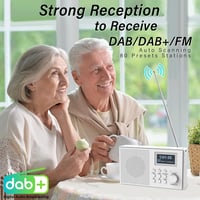 MONODEAL DAB+ rádió Bluetooth-szal, ébresztővel és LCD kijelzővel - Tölthető konyhai kisrádió 2