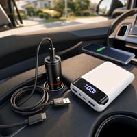 Putni set za punjenje: 60W auto punjač + 20.000 mAh power bank + 1m USB-C kabel 1
