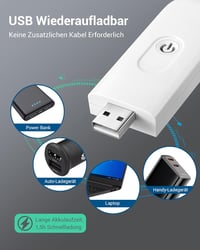 DEWENWILS Tölthető Olvasólámpa Csipesszel - USB-s Könyvlámpa Állítható Fényerővel, Meleg Fehér Fény, Kompakt Könnyű Kialakítás, Tökéletes Aj 5
