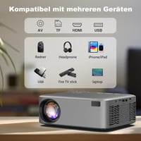FRESHDEW Natív 1080P WiFi Projektor Bluetooth 5.2 Kapcsolattal - Elektromos Fókusz, 26000L LCD Házimozi Vetítő iOS/Android Kompatibilitással 7
