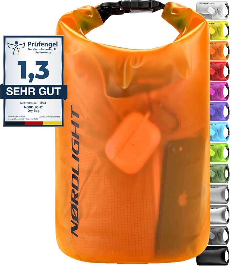 Nordlight 5L vízálló narancssárga táska - strandhoz, úszáshoz, SUP-hoz