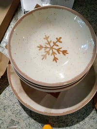 Set de masă de Crăciun H&H Cinnamon Glow din ceramică cu decorațiuni în stil nordic, set parțial de 11 piese (incomplet, din set) 5