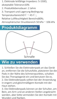 Comfytemp vezeték nélküli TENS elektróda tapasz, 4 db, 12x6 cm, újrahasználható 7