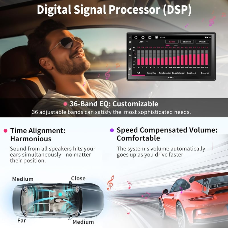 ATOTO A6PF 2DIN 7" QLED Android autórádió – 2GB+32GB, DAB+, Vezeték nélküli CarPlay és Android Auto, GPS, Wi-Fi, Bluetooth