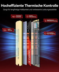 ORICO X7000 2TB M.2 NVMe SSD PCIe Gen 4 - 7400MB/s Sebesség, 17μs Válaszidő, PS5 és PC Kompatibilis, Hűtőbordával Ellátott Belső Meghajtó Já 4