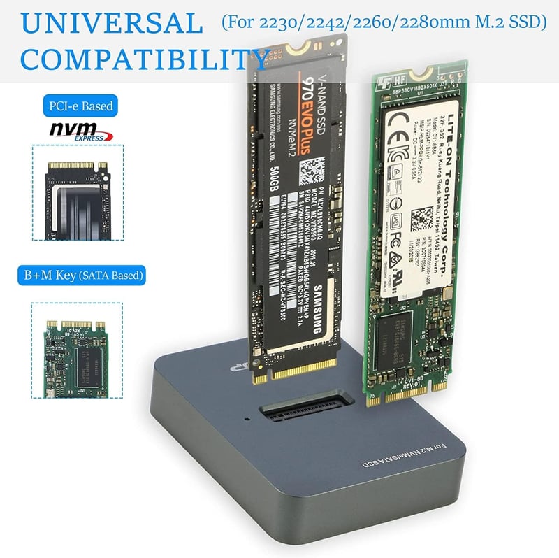 RIITOP M.2 NVMe és SATA SSD USB-C adapter - külső SSD dokkoló