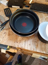 Set de vase Tefal Ingenio Easy On L1599702, 17 piese, înveliș antiaderent, bază difuzoare, mâner detașabil, negru, utilizat 4