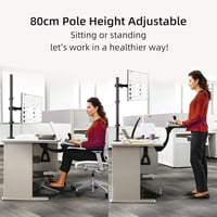 Suptek Monitortartó Kar 13-27" Képernyőkhöz | Asztali Monitorállvány Csipesszel, Dönthető, Forgatható, 80cm-es Oszloppal (MD6821) 3