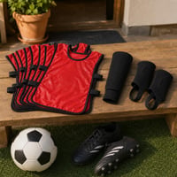 Nogometni set za trening: 1x navlaka za štitnike M + 6x dres bez rukava + 1x štitnik za gležanj 1