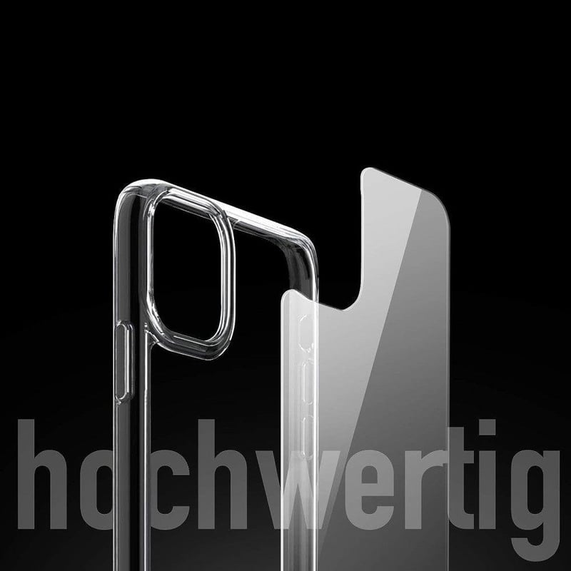 Apple iPhone 12 Pro Max Átlátszó Ütésálló Tok Edzett Üveggel