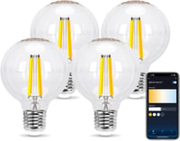 Aigostar E27 LED okos vintage izzó, 6W, G80 gömb, Alexa és Google Home kompatibilis, állítható fényerő 1