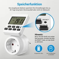 DEWENWILS Digitális Időzítő Konnektor 16 Programmal, Visszaszámlálással, 180° Forgatható Kijelzővel - Akváriumhoz, Otthoni Automatizáláshoz, 2