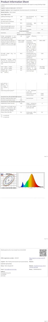 ANTENLICHT Modern Geometrikus LED Mennyezeti Lámpa 40W - Távirányítós, Fokozatmentesen Szabályozható, 3000-6500K, Szürke, Nappali és Hálószo 9