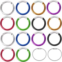 Vidillo Alumínium Karabiner Szett 14db - D-Gyűrűs Kulcstartó Karabinerek 2db Rozsdamentes Acél Kulcskábellel, Rugós Zárral, Kulcsokhoz (Kere 1