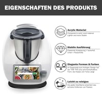 Placă glisantă cu role pentru Thermomix TM6 TM5 - Suport culisant acrilic negru pentru robotul Vorwerk 6