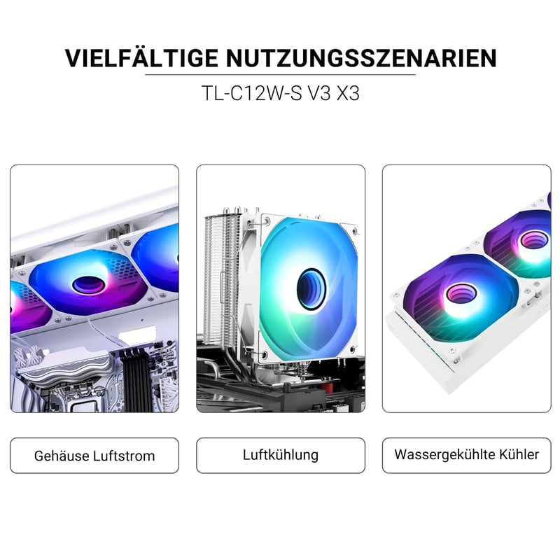 Thermalright ARGB CPU hűtő ventilátor, 1500RPM, 3 darabos csomag