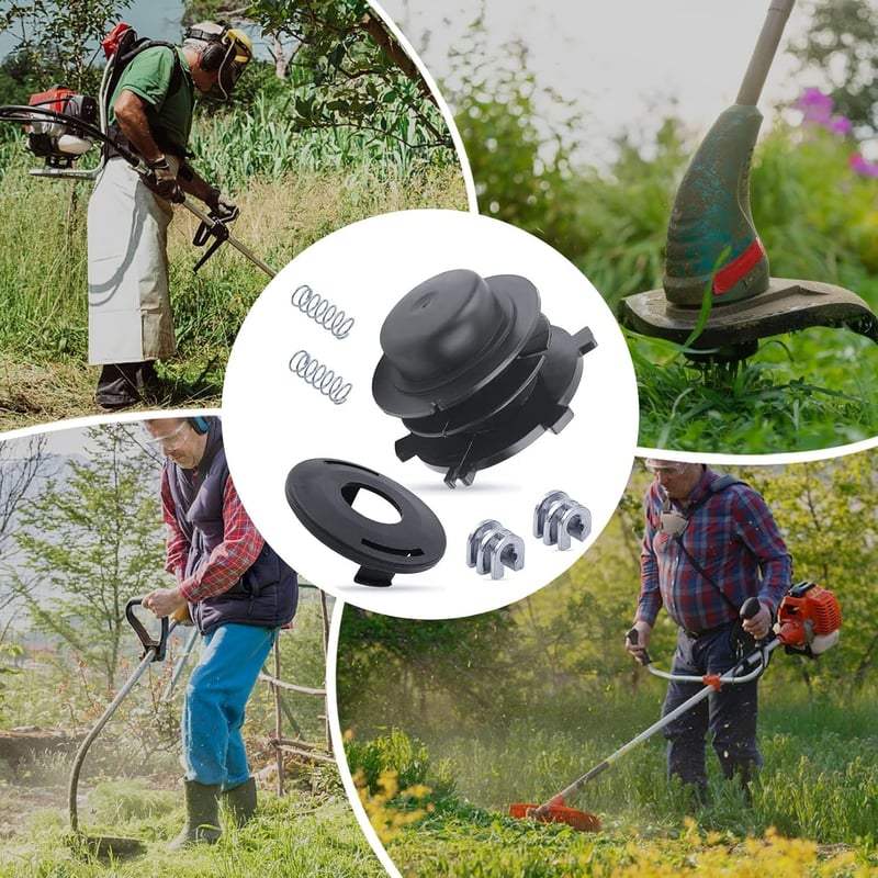 Adefol Damilfej Készlet 6 db - STIHL FS44 FS55 FS80 FS83 FS85 FS90 FS100 FS110 FS120 FS130 FS200 Fűkaszákhoz - 25-2 Damilfej, Fedél, Rugók, 
