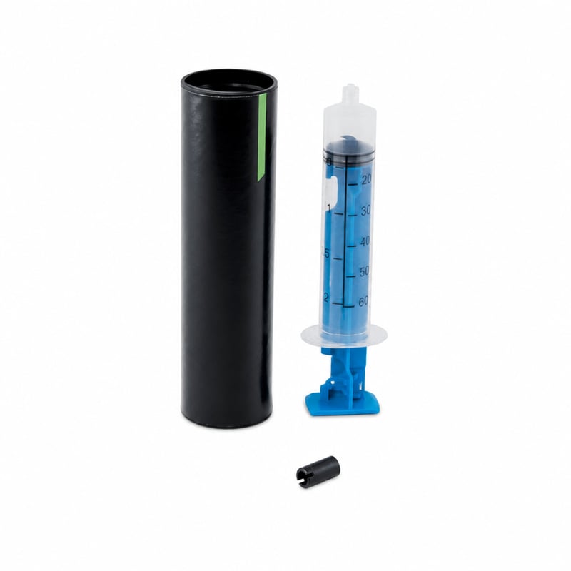 milKit Compact Tubeless sustav ventila 75 mm crni - 60 ml injektor za brtvilo — nepotpun, korišteni ventil (stanje: vidi 2. sliku)