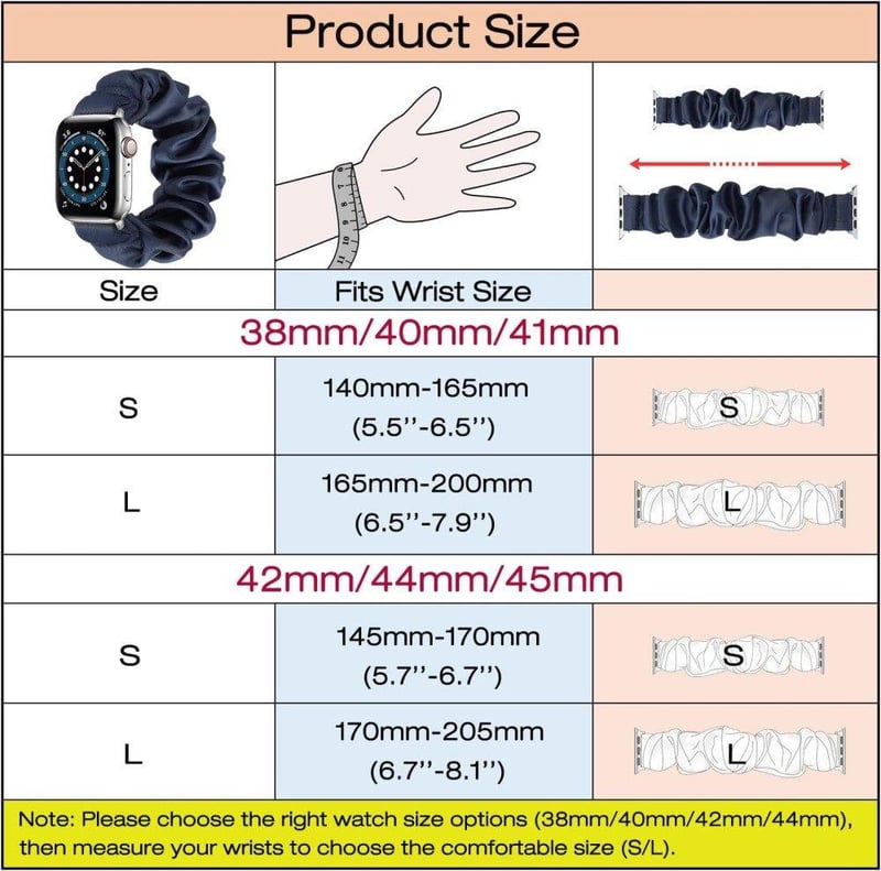 Apple Watch szíj - Kék, mintás, elasztikus szövet, S méret (1-3 sorozat)
