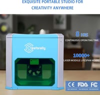 Creatorally K6 lézergravírozó – Mini, telepítés nélkül használható asztali gravírozógép, egyszerű otthoni kezdőknek, hordozható védőlencsével és elszívó dobozzal 5
