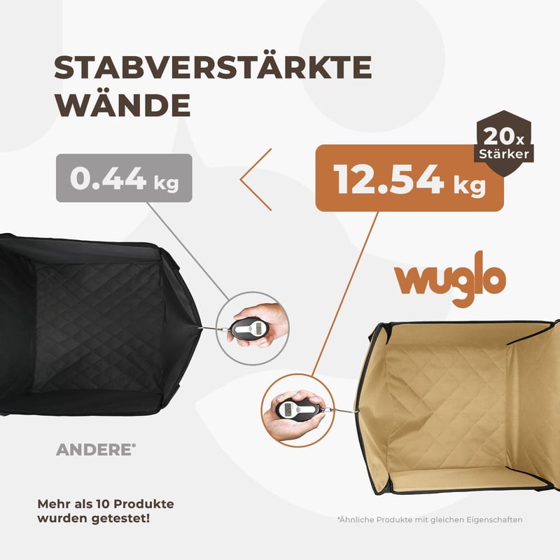Prémium vízálló kutyaülés autóba, megerősített falakkal - Beige