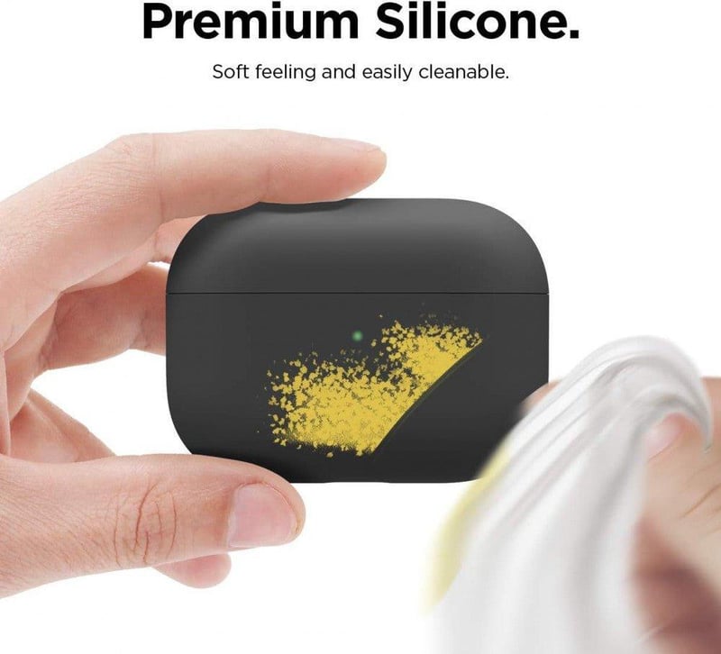 Apple AirPods Pro Fekete Szilikon Tok - Vezeték Nélküli Töltés