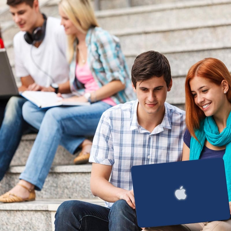 MacBook Air 13" (2010-2017) ultravékony védőtok + EU billentyűzetvédő, sötétkék - TECOOL