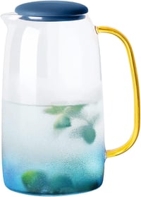 Hőálló üveg kancsó fedéllel - Limonádé, tea, víz tárolására 1