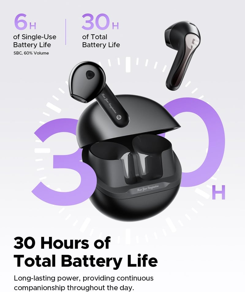 SoundPEATS Air5 Bluetooth Fülhallgató, Hi-Res/aptX Adaptive Veszteségmentes Hang, 13mm Meghajtó, 30 Órás Üzemidő, Adaptív Zajszűrés, Fekete