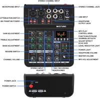 Behringer M4 Bluetooth DJ Keverő - 4 Csatornás Hordozható Stúdió és Karaoke Keverőpult 7