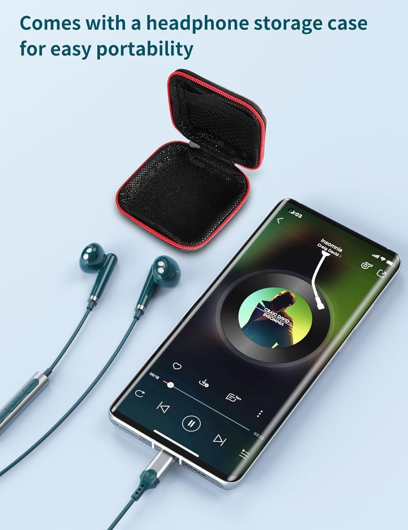 USB-C fülhallgató mikrofonnal iPhone, Samsung, Xiaomi és más okostelefonokhoz - HiFi sztereó