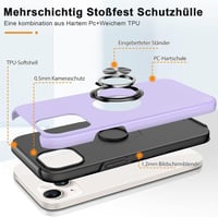 Apple iPhone 13 Mágneses Gyűrűs Tok - Világoslila Szilikon Védőtok 3