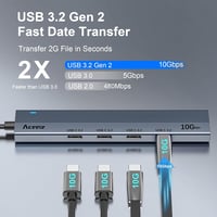 Aceele USB 3.0 Hub 4 portos, MacBook/iMac/Windows laptop kompatibilis, 1,2m kábel 2