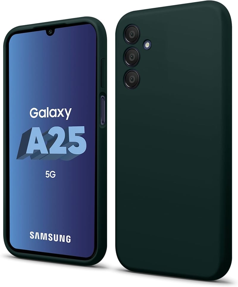 Samsung Galaxy A25 5G prémium zöld szilikon tok, ütésálló védőtok mikroszálas béléssel
