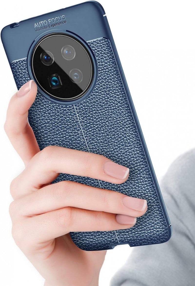 Huawei Mate 40 Vékony Fekete Bőr-Szilikon Hibrid Tok Kameravédővel