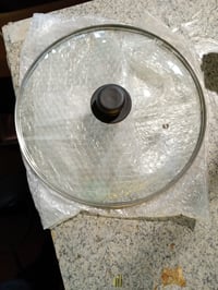 Sklenená pokrievka Zanetti s úchytkou na hrniec a panvicu, priemer 36 cm, strieborná/čierna, deformácia okraja (stav: pozri 2. obrázok) 4