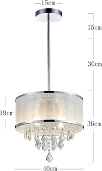 Bestier Modern Kristály Csillár Mennyezeti Lámpa - Króm Félig Süllyesztett, 6 Izzós, E14 Foglalat, 77x25x19 cm, LED/CFL Kompatibilis 2