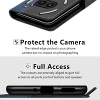 Google Pixel 6 Pro Vékony Flip Tok Kártyatartóval - Ütésálló Fekete MAMA MOUTH 6