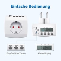 HBN Digitális Időzítő Készlet 2db - Heti Programozható Időkapcsoló 8 Kapcsolási Programmal, Véletlenszerű Funkcióval, 16A/3680W, Beltéri Has 4