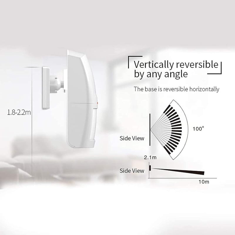 Wolf-Guard 433 MHz PIR Mozgásérzékelő - 12 méteres hatótávolság, vezeték nélküli, elemes, fehér, riasztórendszerhez, otthoni és üzleti bizto