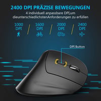 iClever Ergonomikus Vezeték Nélküli Egér 2.4G Vertikális 6 Gomb 2400 DPI 3