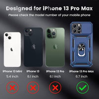 Apple iPhone 13 Pro Max Mágneses Gyűrűs Tok Kameravédővel - Sötétkék 2
