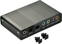 LEAGY 6 csatornás külső USB hangkártya 5.1 surround hangzással, PC és laptop kompatibilis 3