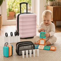 Családi repülőkaland: Montessori utazójáték + 24 L kabinbőrönd + 4 db poggyászcímke + 3 rekeszes neszesszer 1