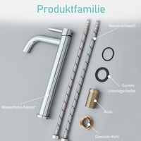 Suguword Magas Mosdó Csaptelep | Egykaros Fürdőszobai Keverőcsap Króm Kivitelben | Sárgaréz Anyagú Mosdócsap 20 cm Kifolyóval 8