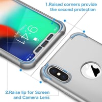 iPhone X/XS Szürke Szilikon Védőtok + 2db Edzett Üvegfólia Szett 4