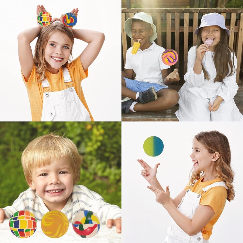 PartyPack 4X Óriás Pattogó Labda Szett - 60mm XXL Ugrálólabdák Gyerekeknek, Születésnapi Ajándék