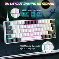 ZIYOU LANG 60% Kompakt RGB Mechanikus Gamer Billentyűzet, Kék Kapcsolók, PC/PS4/Xbox 3