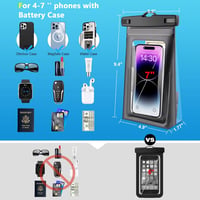 Razobws 9"-os vízálló telefontok, 2 db, iPhone és Samsung készülékekhez - Fehér+Kék 5